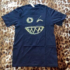Bella Canvas Black T Shirt with Yellow Smiley